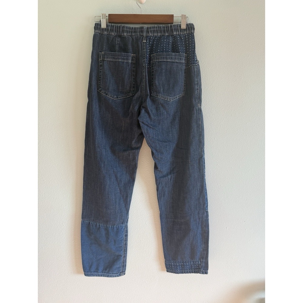 Anthropologie Pilcro The Izzie Relaxed Pull On Barrel Leg patchwork jeans XS - Picture 3 of 8